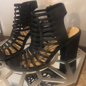 Soda- Black open toe heel worn 2 times size 7.5